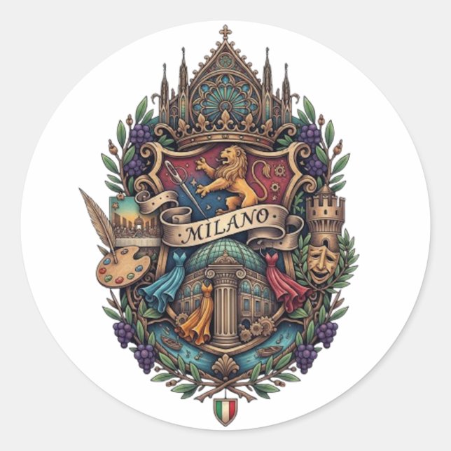 MILAN CLASSIC ROUND STICKER (Front)