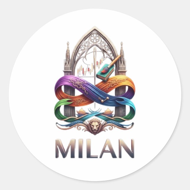 MILAN CLASSIC ROUND STICKER (Front)