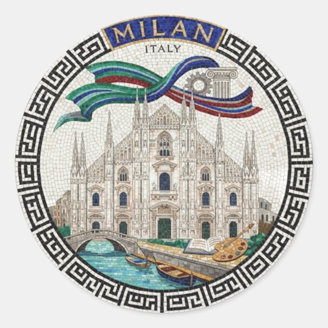 MILAN CLASSIC ROUND STICKER (Front)