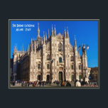 Milan Duomo Cathedral - Italy Postcard<br><div class="desc">Milan Cathedral is the cathedral church of Milan,  Lombardy,  Italy.
The city's most important shopping streets and districts include Piazza del Duomo (with the Galleria Vittorio Emanuele II).
Milano is one of the most important places to visit for fashion addicted.</div>