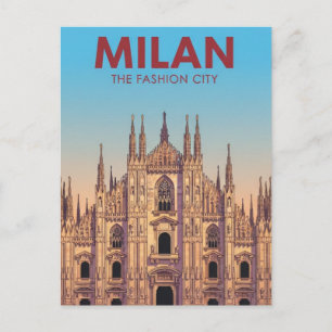 Milan Duomo Luggage Tag Postcard