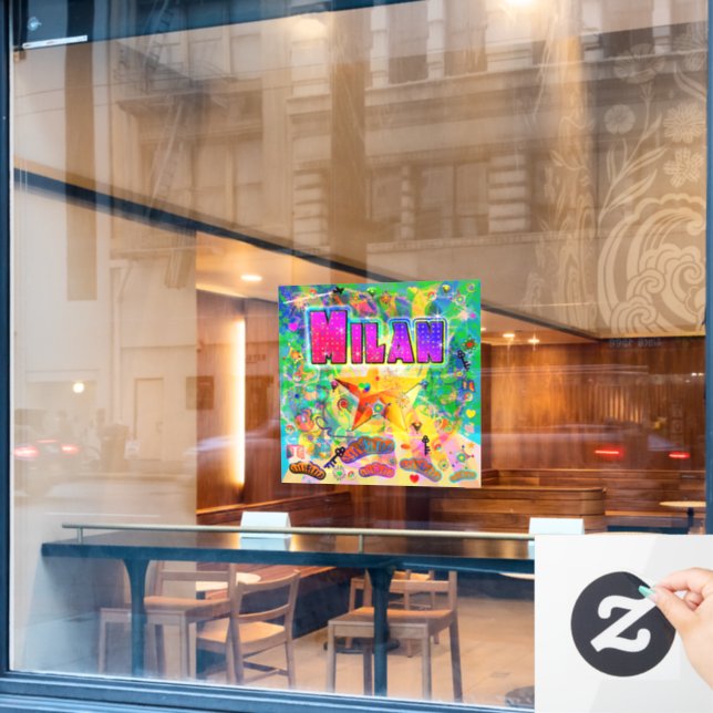 Milan Epoch Hour Window Cling (Cafe Window)