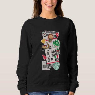 Milan Italy Boarding Plane Airplane Ticket Travel Sweatshirt