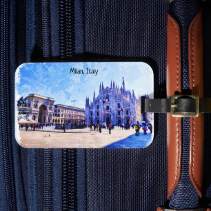 Milan Italy Cathedral Panorama View Luggage Tag