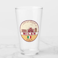 Milan Italy City Skyline Emblem