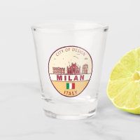 Milan Italy City Skyline Emblem