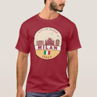 Milan Italy City Skyline Emblem