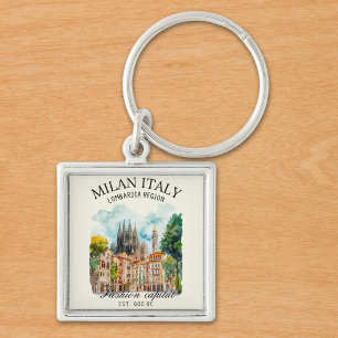 Milan Italy Design – Lombardia Skyline  Key Ring