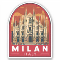Milan Italy Duomo di Milano Travel Art Vintage
