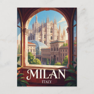 Milan Italy Duomo Historic Travel Postcard