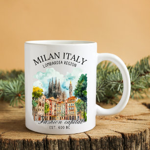 Milan Italy Lombardia Region Watercolor Landscape Coffee Mug