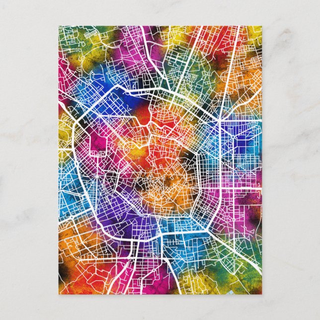Milan Italy Map Postcard (Front)