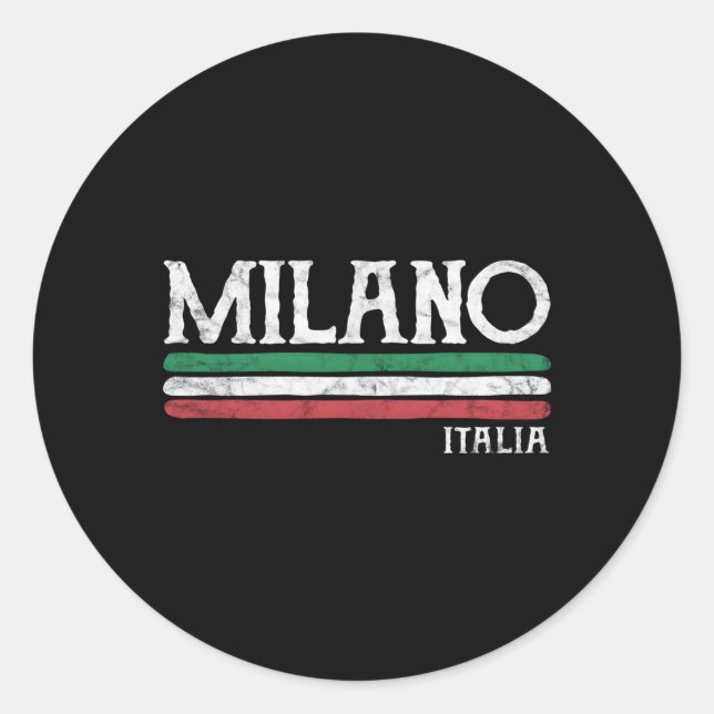 Milan Italy Milano Italia Italian Classic Round Sticker (Front)