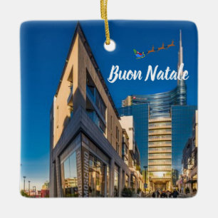 Milan Italy Panoramic Christmas Ornament