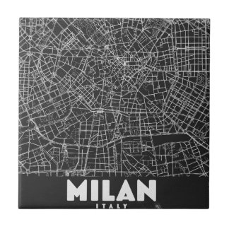 Milan Italy Retro Map Tile