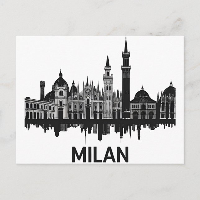 Milan Italy Skyline Postcard (Front)