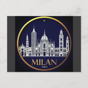 Milan Italy Skyline Postcard
