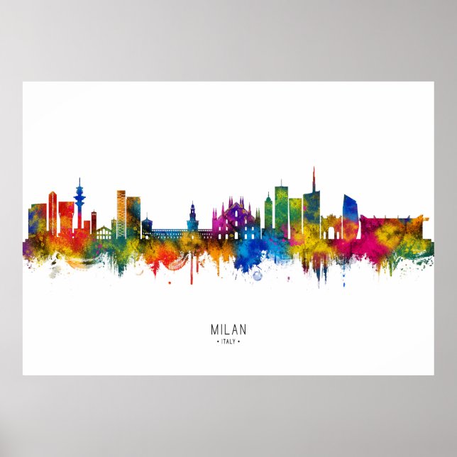 Milan Italy Skyline Poster (Front)