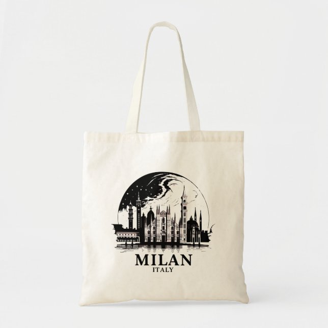 Milan Italy Skyline Tote Bag (Front)