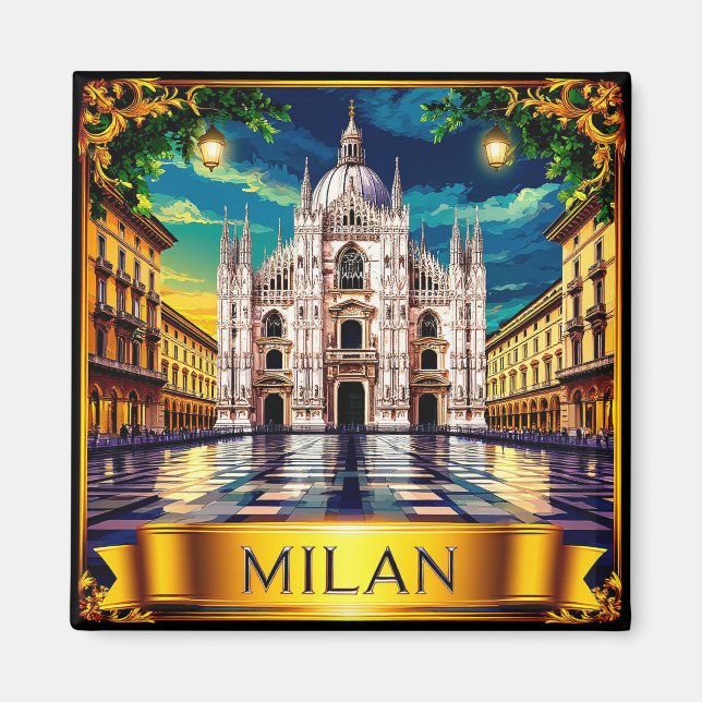 🧲 Milan Italy Travel Souvenir Keepsake Magnet (Front)