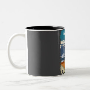 Milan Italy Vintage Minimal Retro Travel Poster Two-Tone Coffee Mug