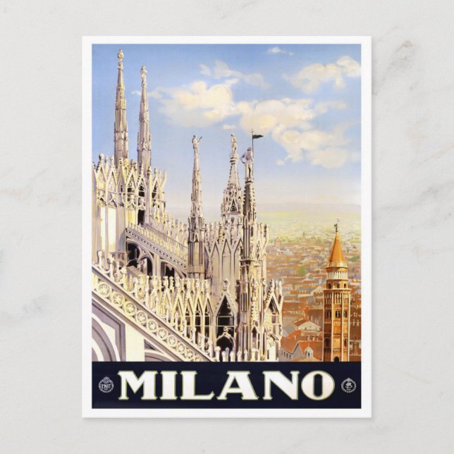 Milan Italy vintage travel Postcard (Front)