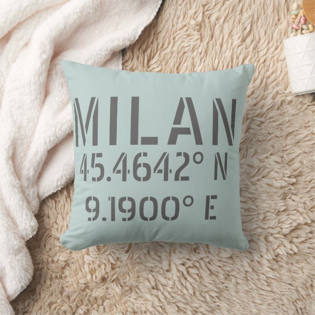 Milan Latitude and Longitude Cushion (Blanket)