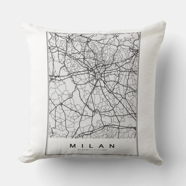 Milan Map Illustration Cushion (Front)