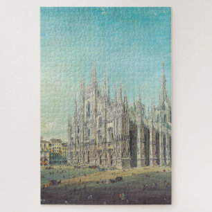 Milan Piazza del Duomo 1850s by Carlo Bossoli Art  Jigsaw Puzzle