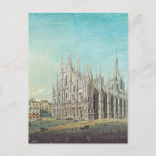 Milan Piazza del Duomo 1850s by Carlo Bossoli Art Postcard