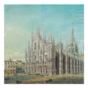 Milan Piazza del Duomo 1850s by Carlo Bossoli Art Poster