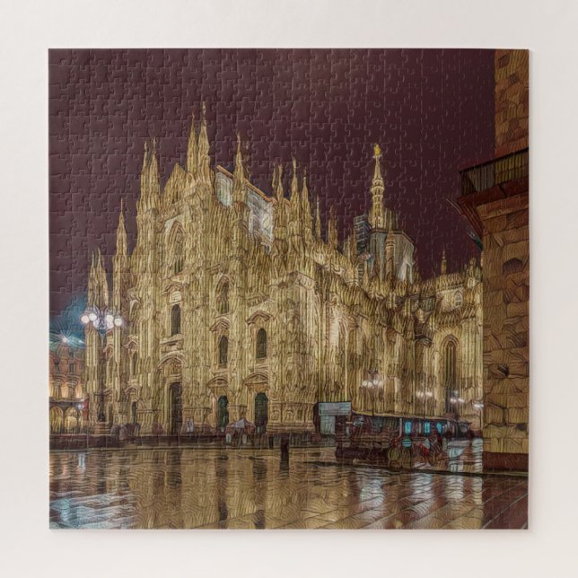 Milan - Piazza Duomo - Cathedral Square - by night Jigsaw Puzzle (Vertical)