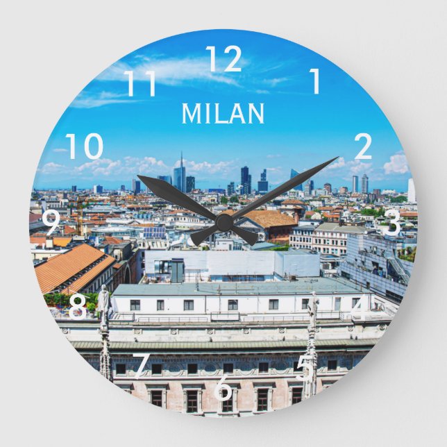 Milan skyline coffee mug large clock (Front)