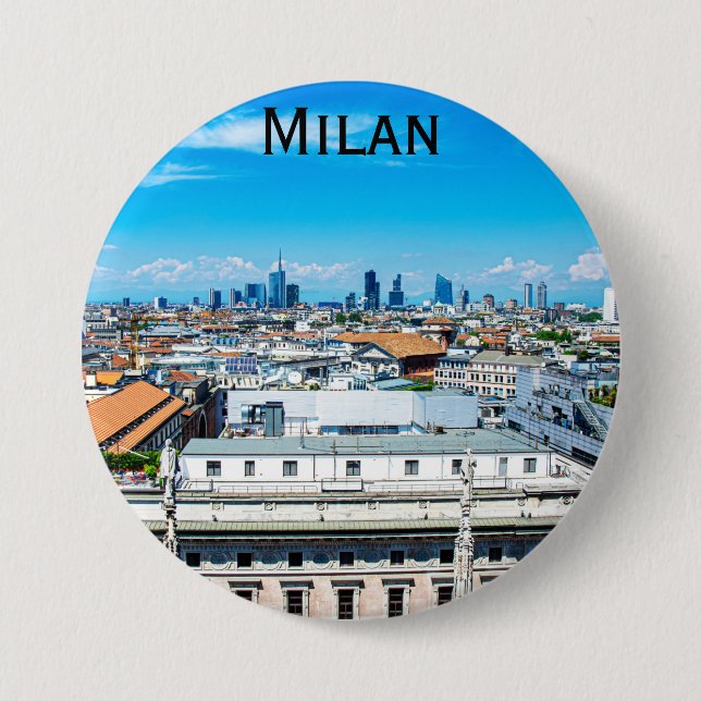 Milan skyline in Italy 7.5 Cm Round Badge (Front)