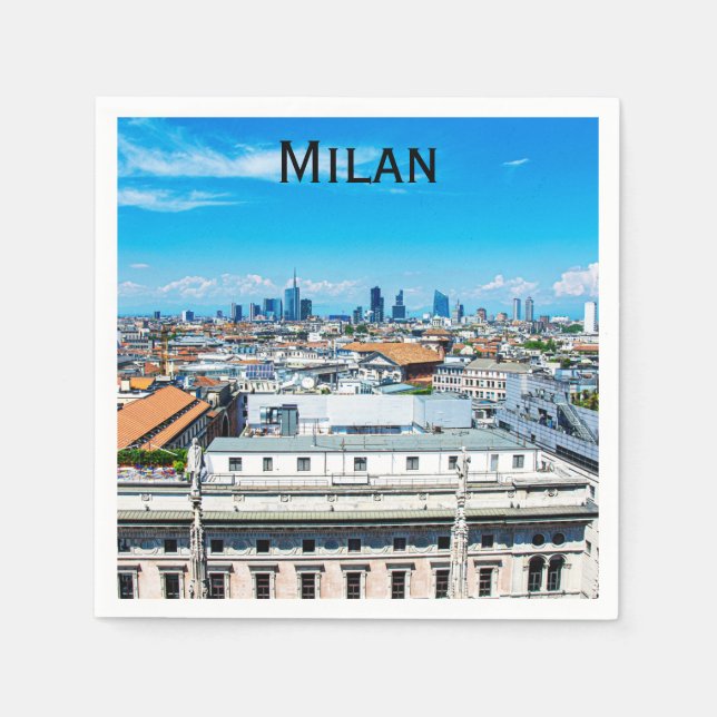 Milan skyline in Italy Napkin (Front)