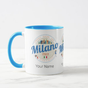Milan Skyline Italy Vintage Fashion Lombardy Mug