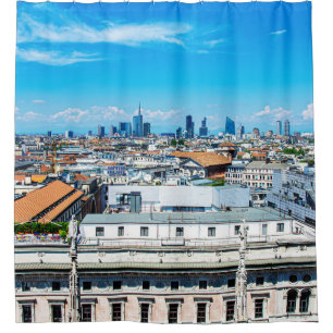 Milan skyline shower curtain