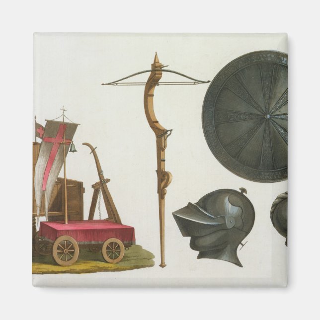 Milanese chariot, crossbow and armour, plate 17 fr magnet (Front)