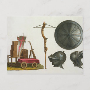 Milanese chariot, crossbow and armour, plate 17 fr postcard