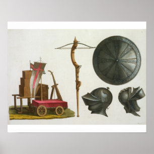 Milanese chariot, crossbow and armour, plate 17 fr poster
