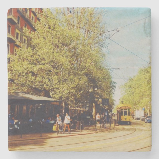 Milano in Spring Stone Coaster (Front)