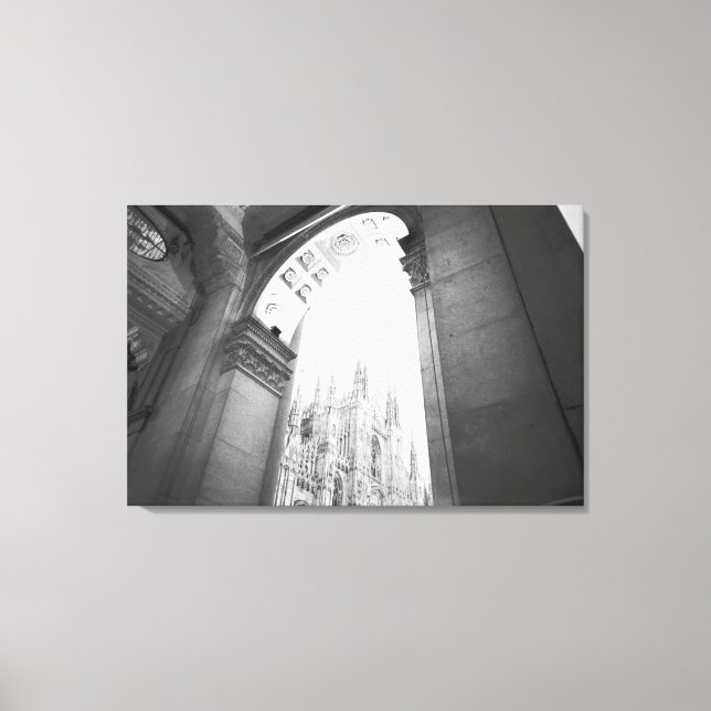 Milano Italy, Galleria View of the Duomo Canvas Print (Front)
