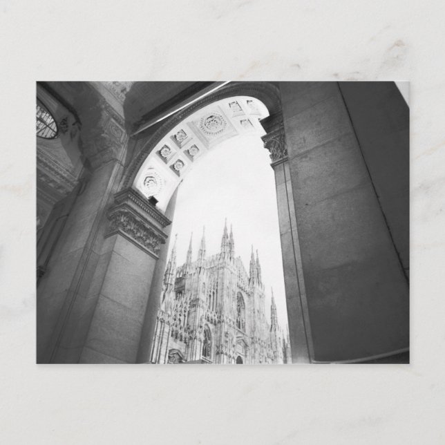 Milano Italy, Galleria View of the Duomo Postcard (Front)