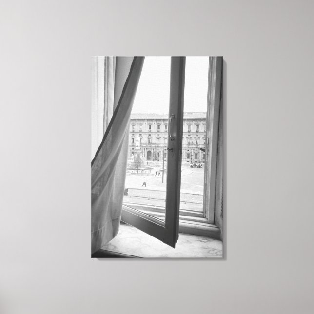 Milano Italy, View from La Scala Opera Window Canvas Print (Front)