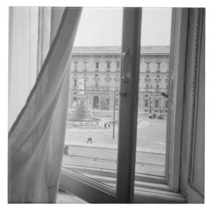 Milano Italy, View from La Scala Opera Window Tile