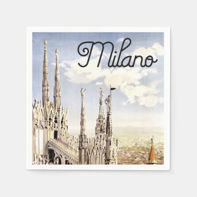Milano Italy Vintage Napkin (Front)