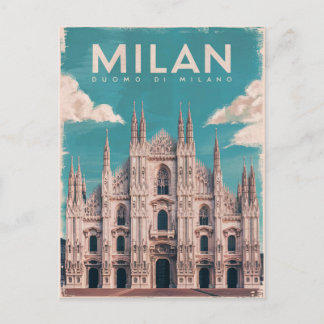Milano, Milan Cathedral Watercolor Postcard