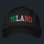 MILANO "Milan" Italy Flag Colours Green White Red Embroidered Hat<br><div class="desc">MILANO "Milan" Italian city name embroidered with Italy Flag Colours Green White and Red on Black cotton hat. Makes a wonderful gift for anybody who adores the beautiful country of Italy!</div>