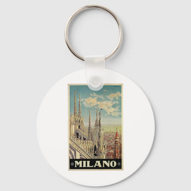 Milano Milan Italy Vintage Travel Keychain (Front)