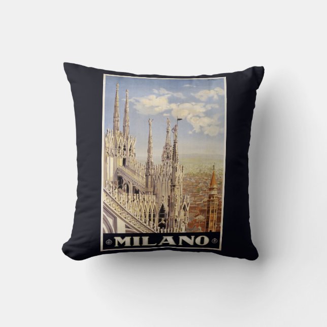 Milano (Milan) Italy vintage travel pillow (Front)